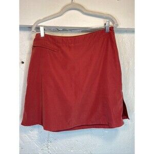 PATALOHA WOMENS 12 BURGANDY SHORT SKIRT SIZE ZIP SLITS 18 LENGTH